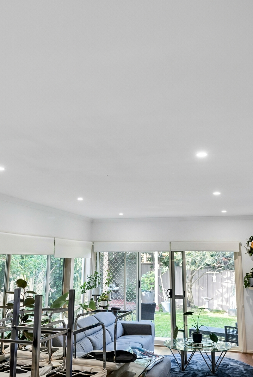 LED downlight fit-out in living room