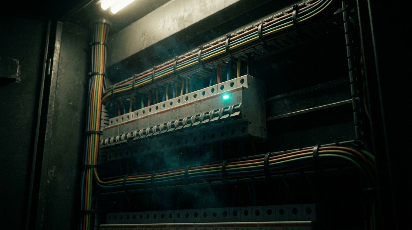 Immaculately routed switchboard wiring